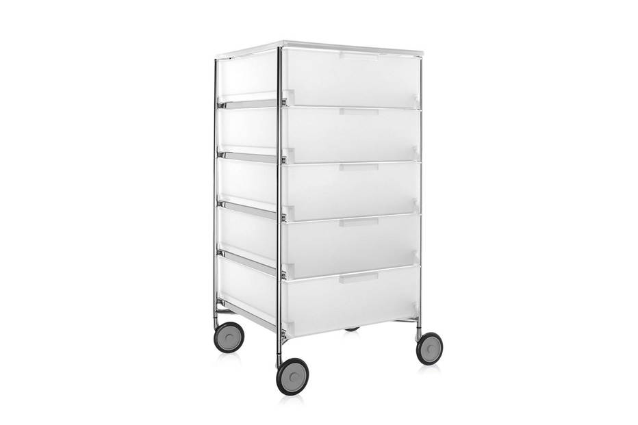 Mobil File Cabinet in Ice finish on castors, 5 drawers