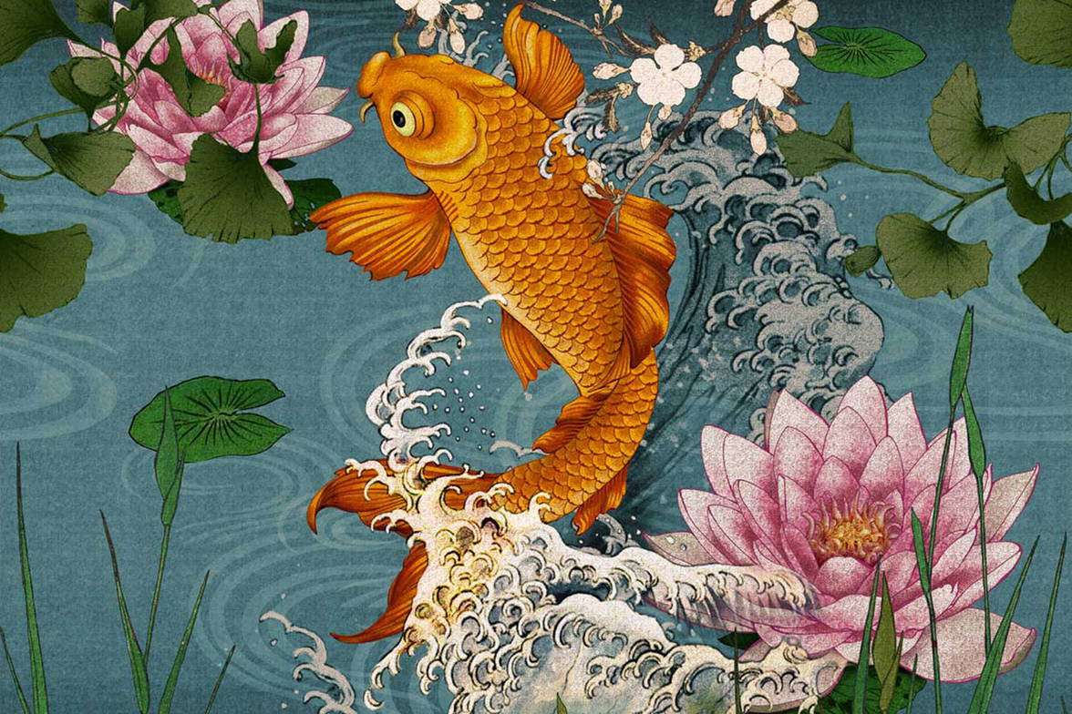 Koi 17018 wallpaper in 17018_1 color Koi 17018 wallpaper in 17018_1 color