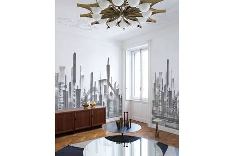 Skyline 17042 wallpaper in LondonArt living area setting