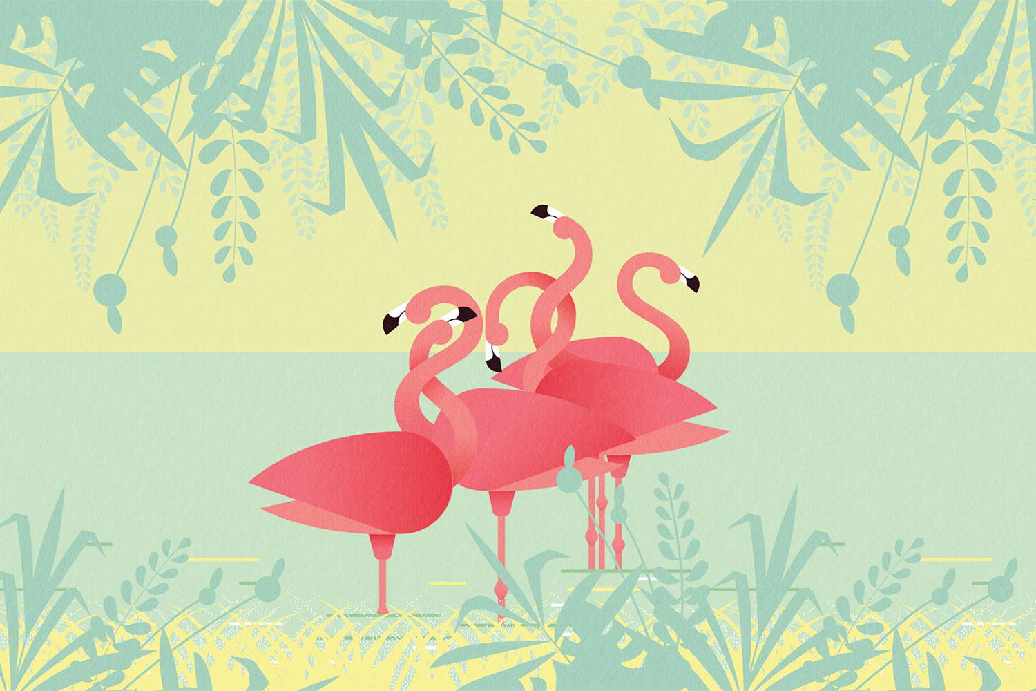 Flamingos 17101 wallpaper in 17101_1 color
