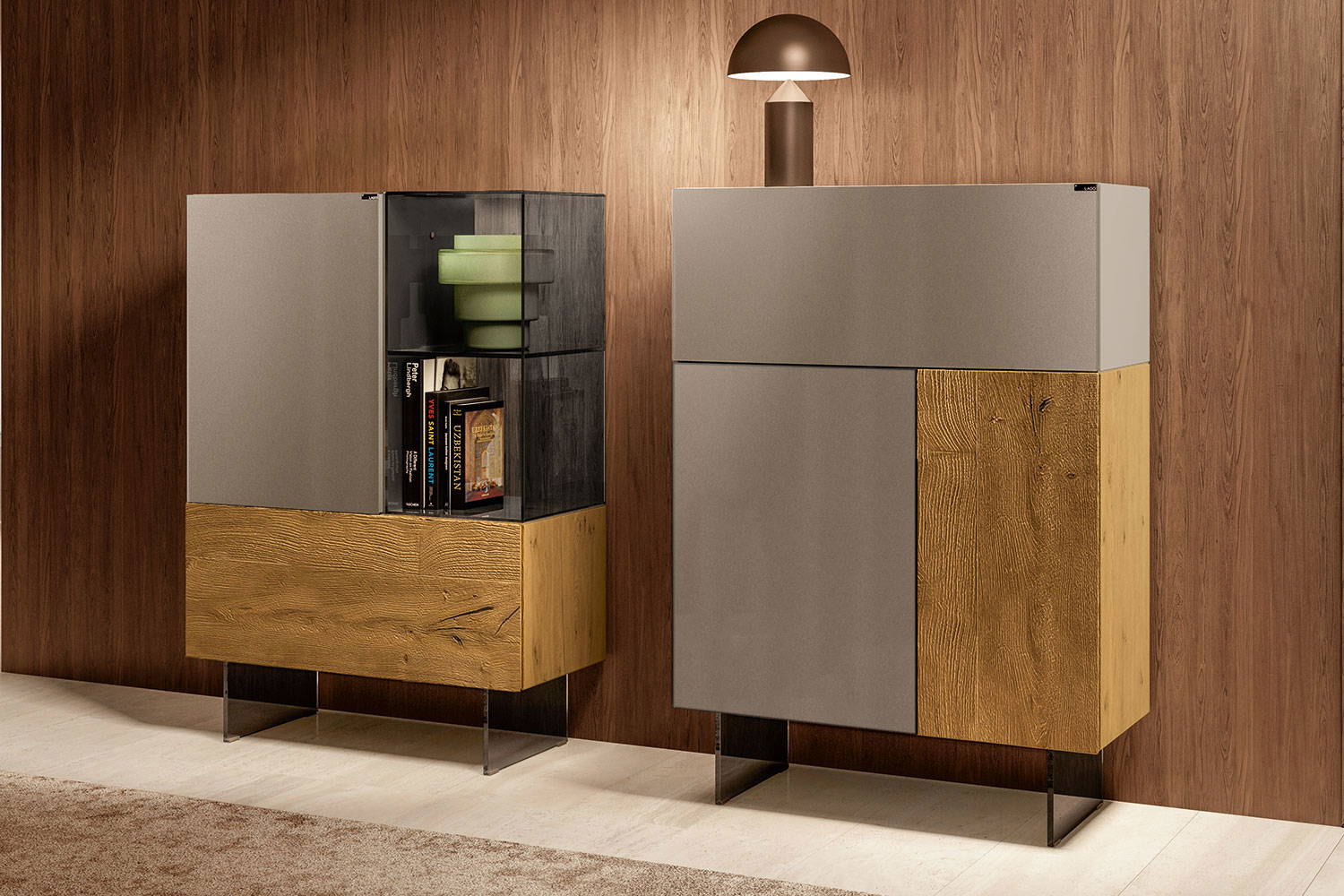 36e8 1351S + 1351D cupboards by Daniele Lago for Lago 