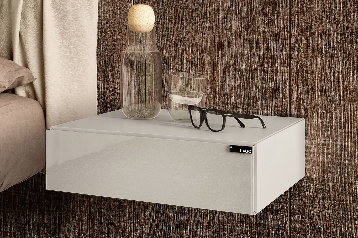 36e8 bedside drawer by Daniele Lago for Lago