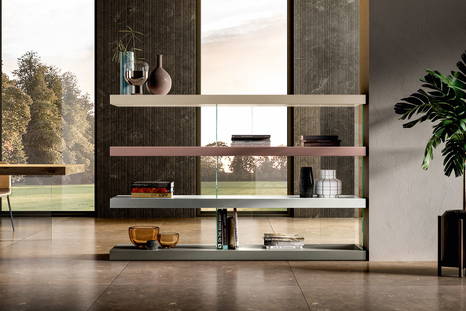 Air 0557 bookshelf by Lago in a living room setting 