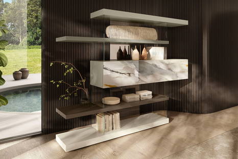 Air 1467 bookshelf by Daniele Lago for Lago