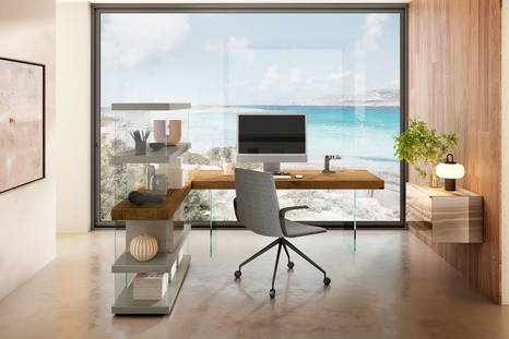 Air 1912 bookshelf with desk by Daniele Lago for Lago