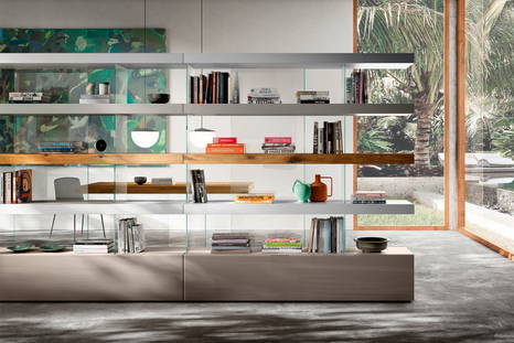 Air 0686+0686 bookshelves by Lago (available on request) in a modern interior 