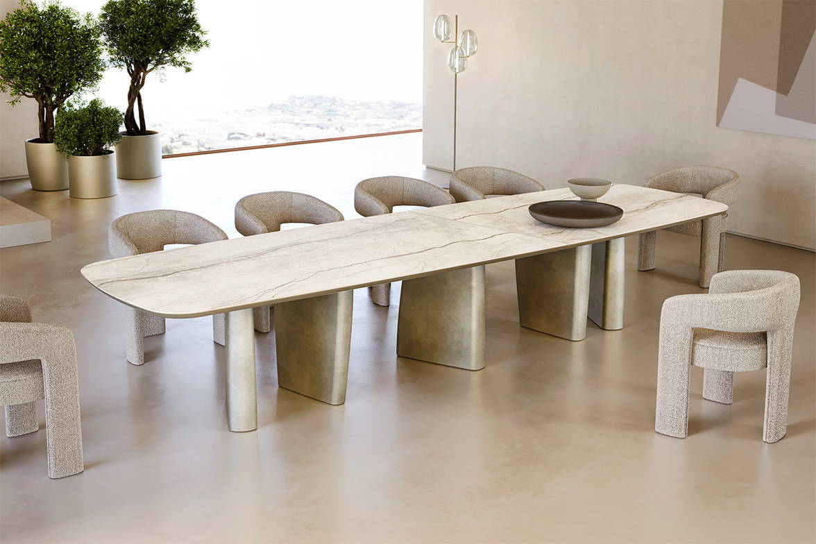 Albert XL Dining Table (157½"W) with Egle chairs Albert XL Dining Table (157½"W) with Egle chairs