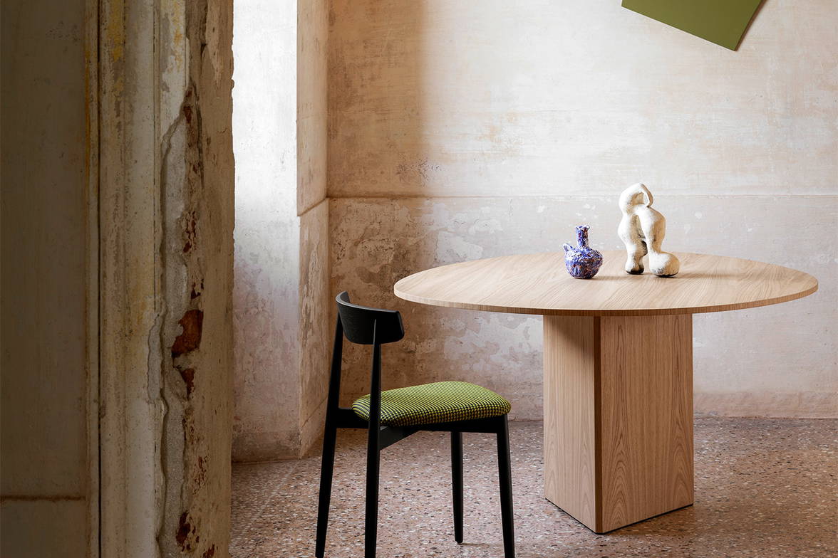 Albio Shaped Wood Dining Table designed by Skrivo Albio Shaped Wood Dining Table designed by Skrivo