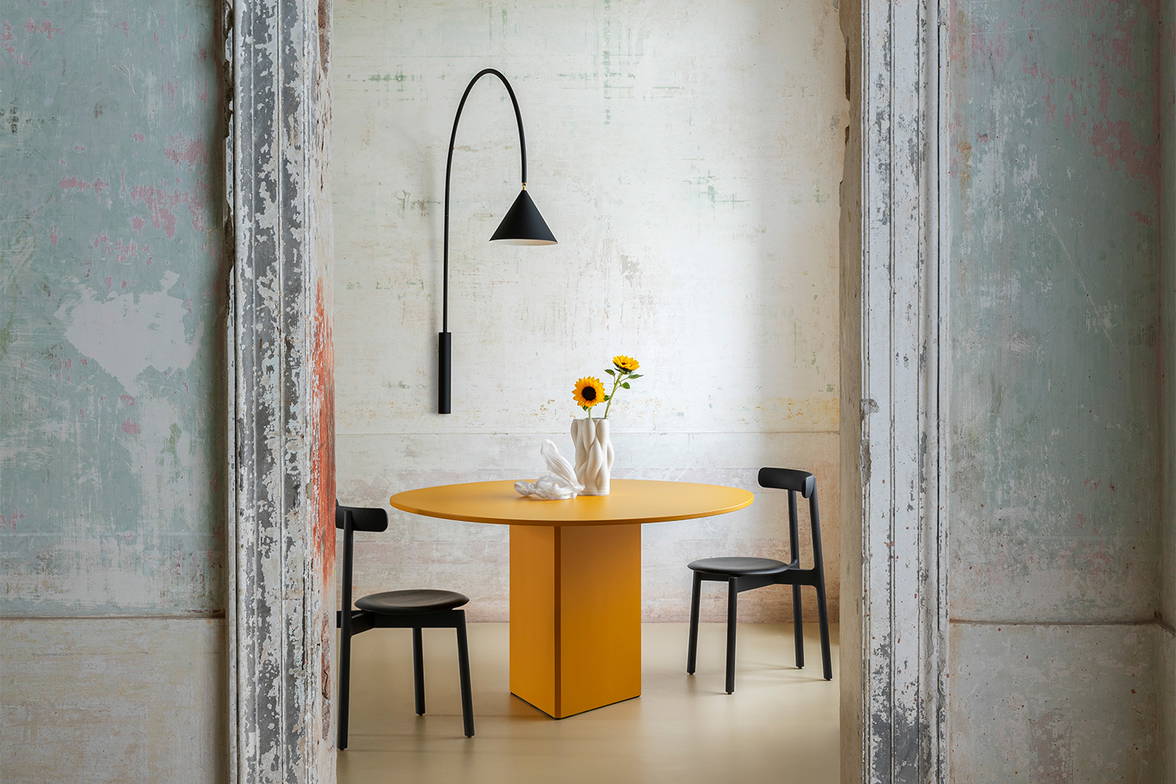 Albio Shaped Dining Table is available in a variety of lacquer, wood, and ceramic finishes Albio Shaped Dining Table is available in a variety of lacquer, wood, and ceramic finishes