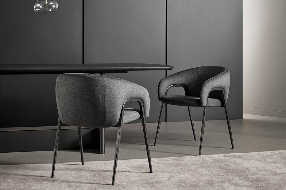 Rear view of the Alley dining chair.