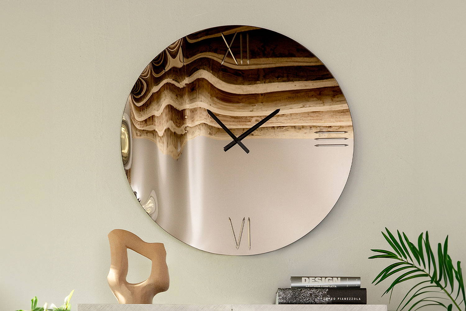 Anemos Mirror with Clock by Tonin Casa