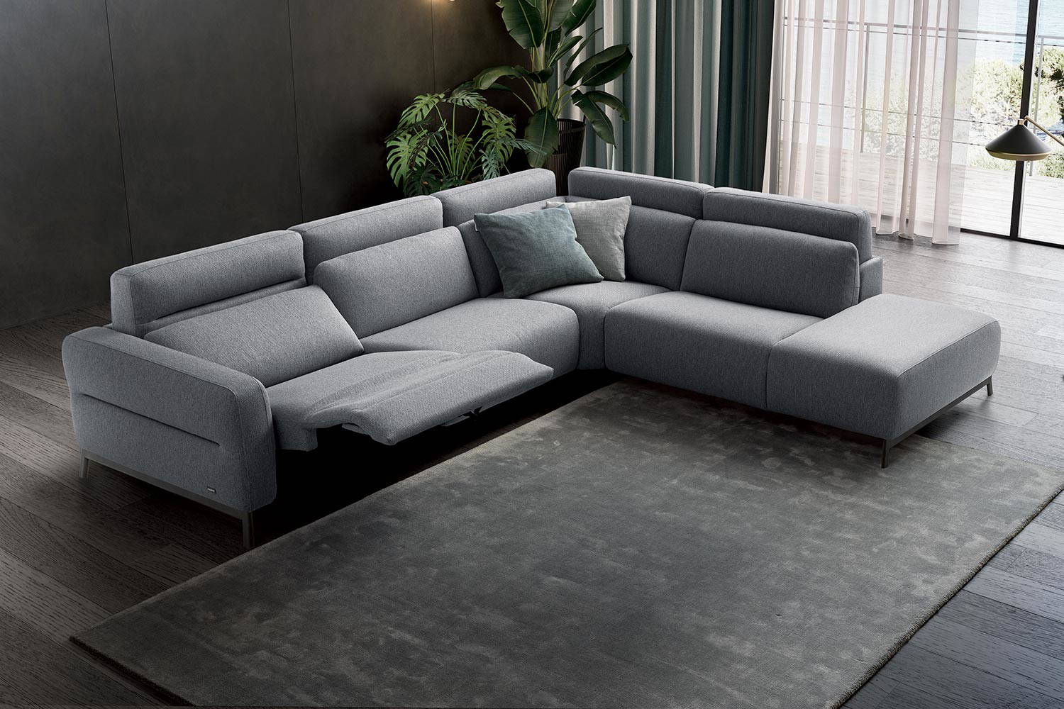 Antares Corner Sectional Sofa with Peninsula by Nicoline Italia