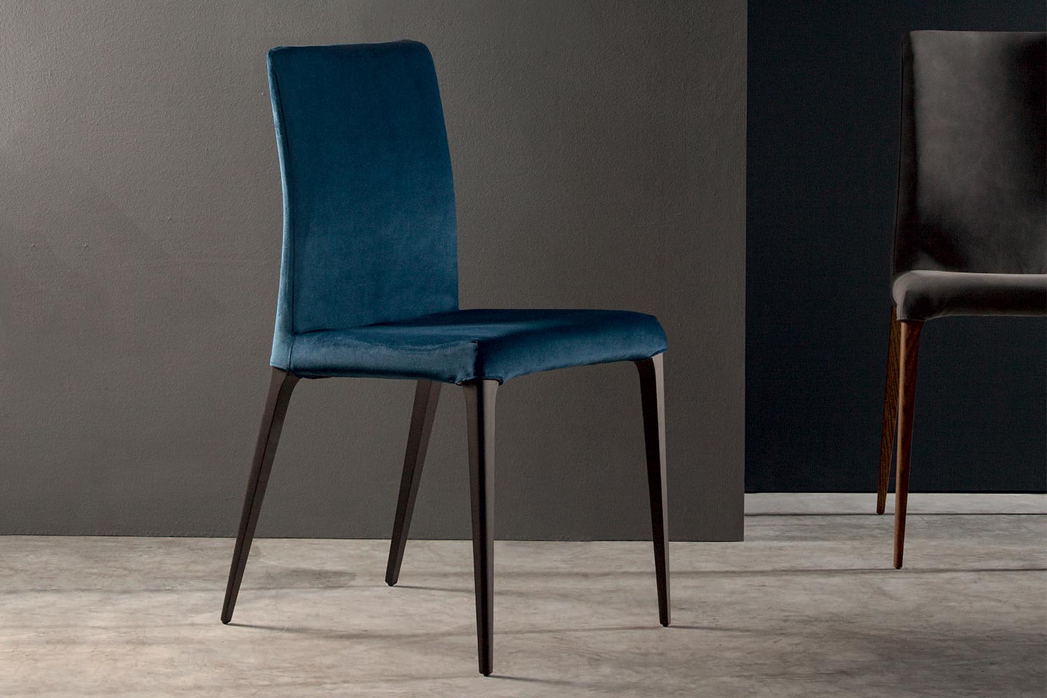 Aragona dining chair with smoked oak legs
