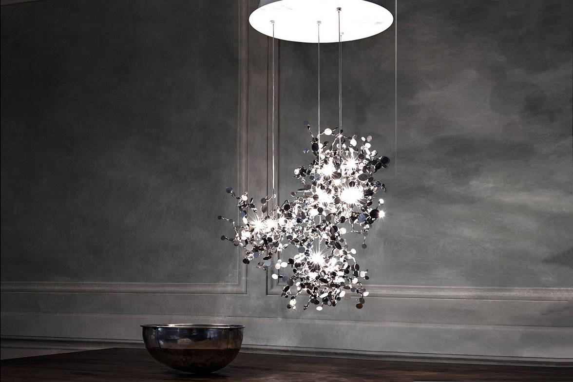 Argent 4pc round pendant light by Terzani Argent 4pc round pendant light by Terzani
