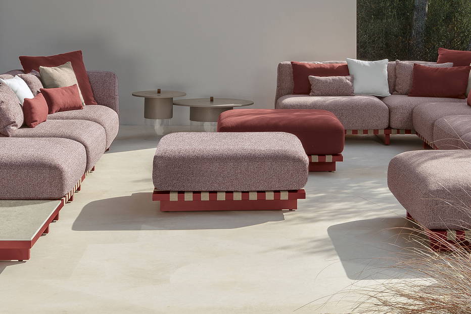 Argo Alu pouf designed by Ludovica and Roberto Palomba