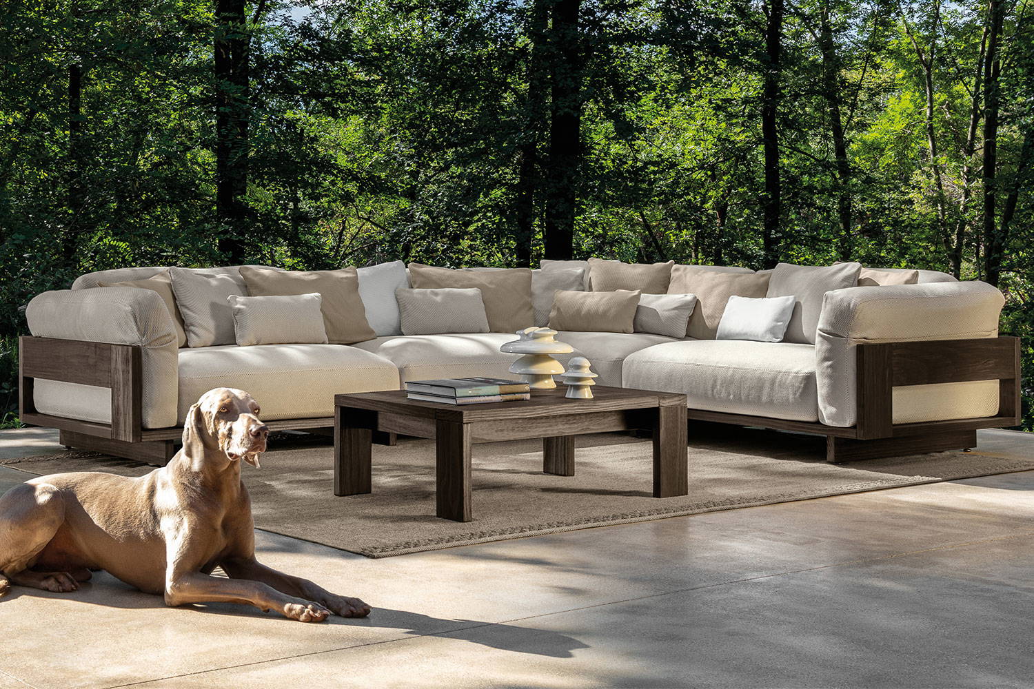 Argo Wood Corner Sectional Sofa
