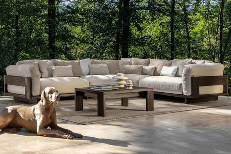 Argo Wood Corner Sectional Sofa