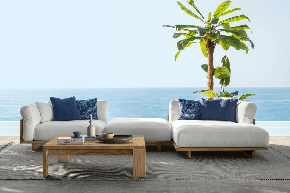 Argo Wood Sectional Sofa with Chaise Comp. A