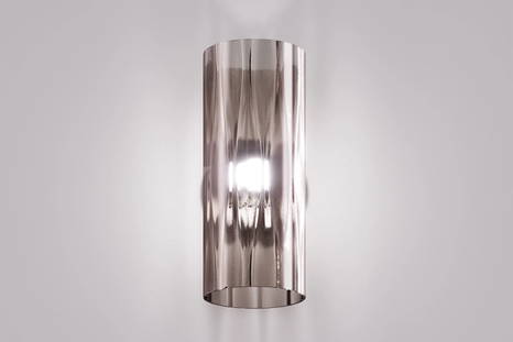 Armonia Elongated Rhombus Wall Scone finished in smoky glass 