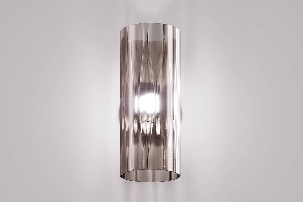 Armonia Elongated Rhombus Wall Scone finished in smoky glass Armonia Elongated Rhombus Wall Scone finished in smoky glass
