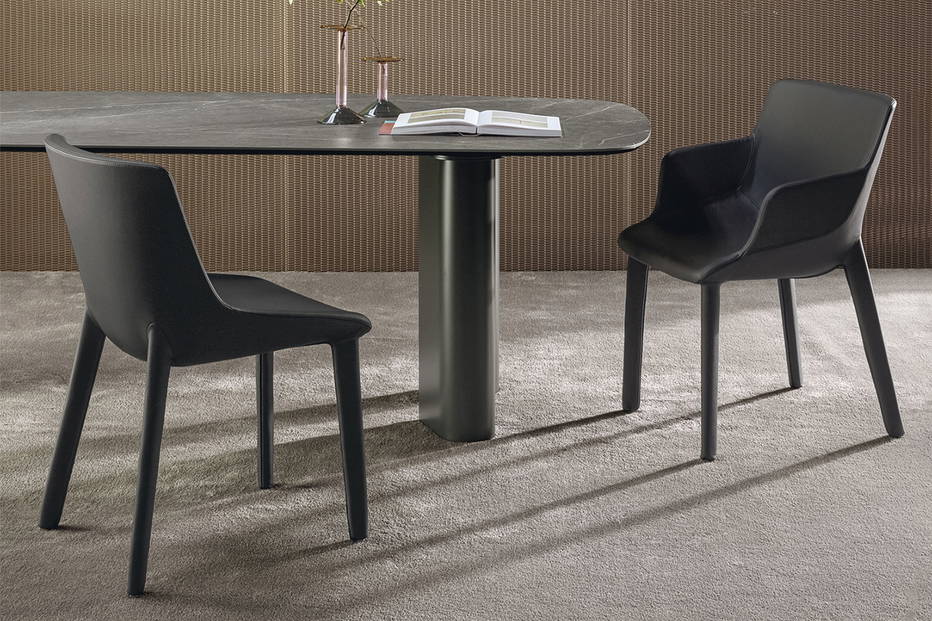 Artika upholstered dining chairs by Bonaldo