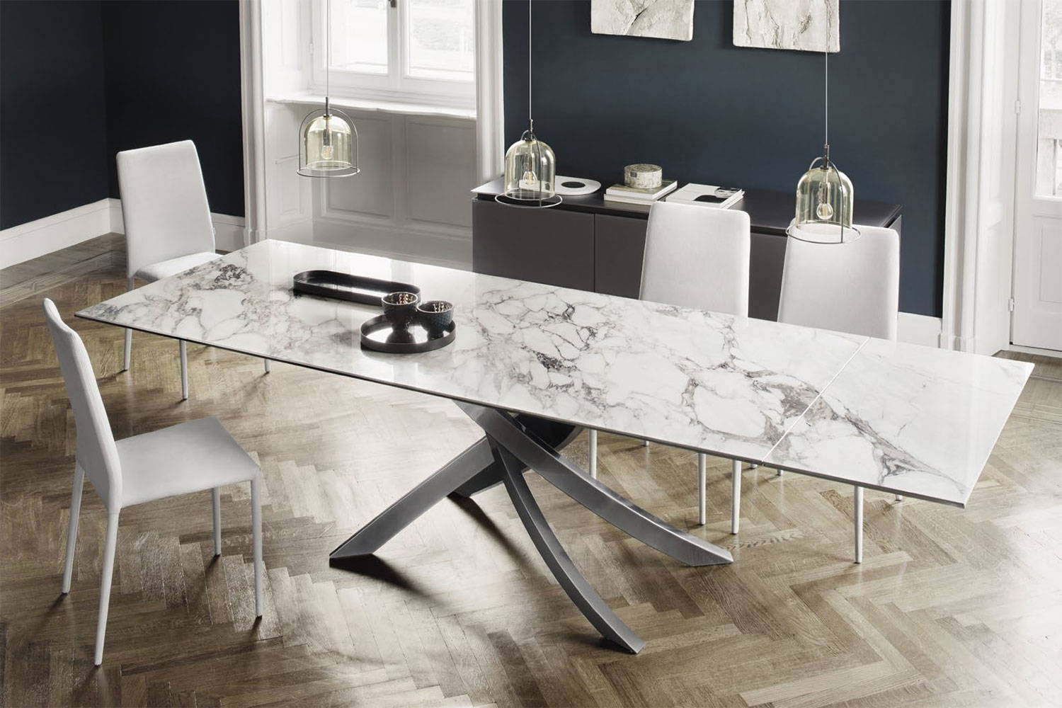 Artistico extension dining table quickship by Bontempi Casa
