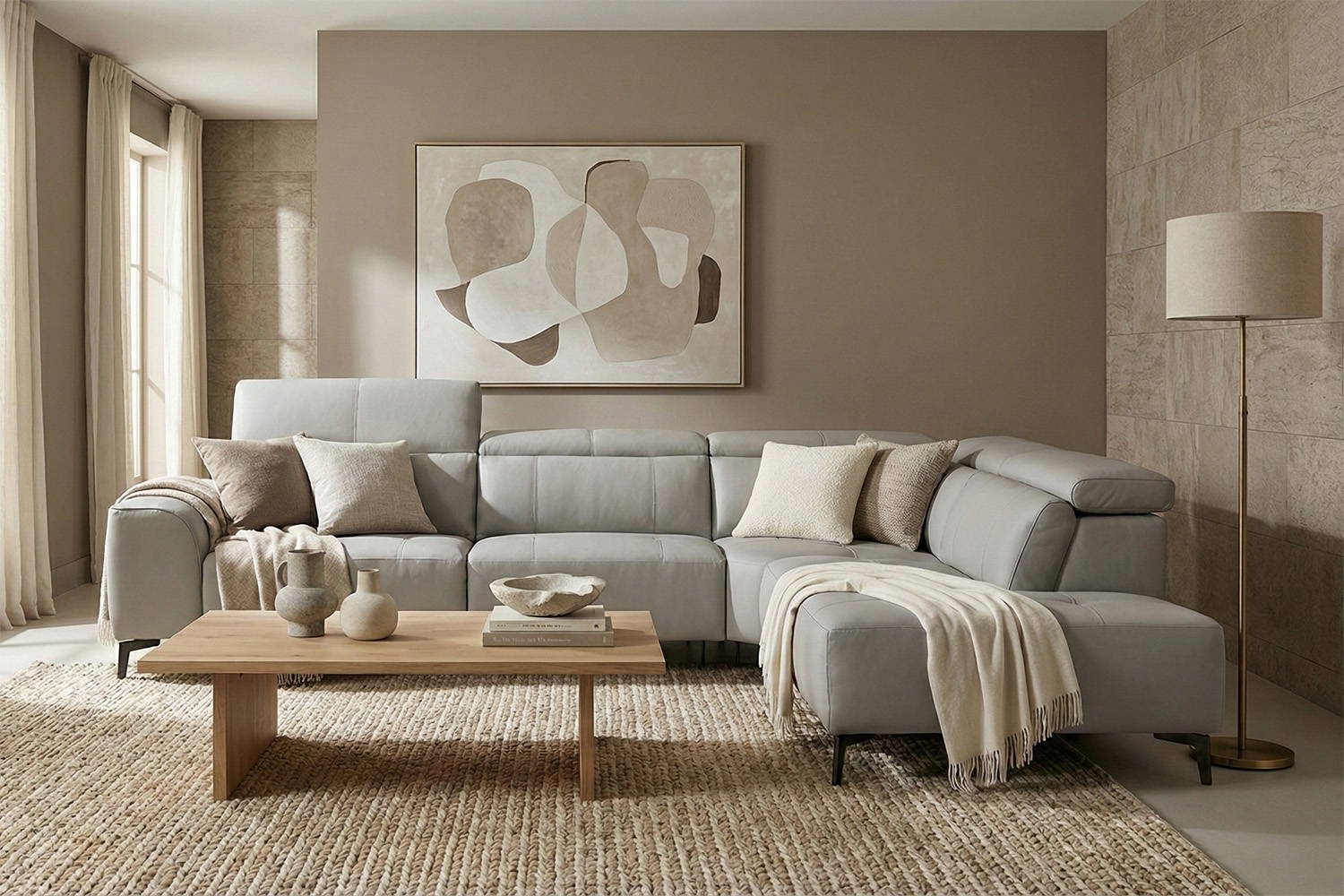 Aruba recliner sectional sofa with peninsula