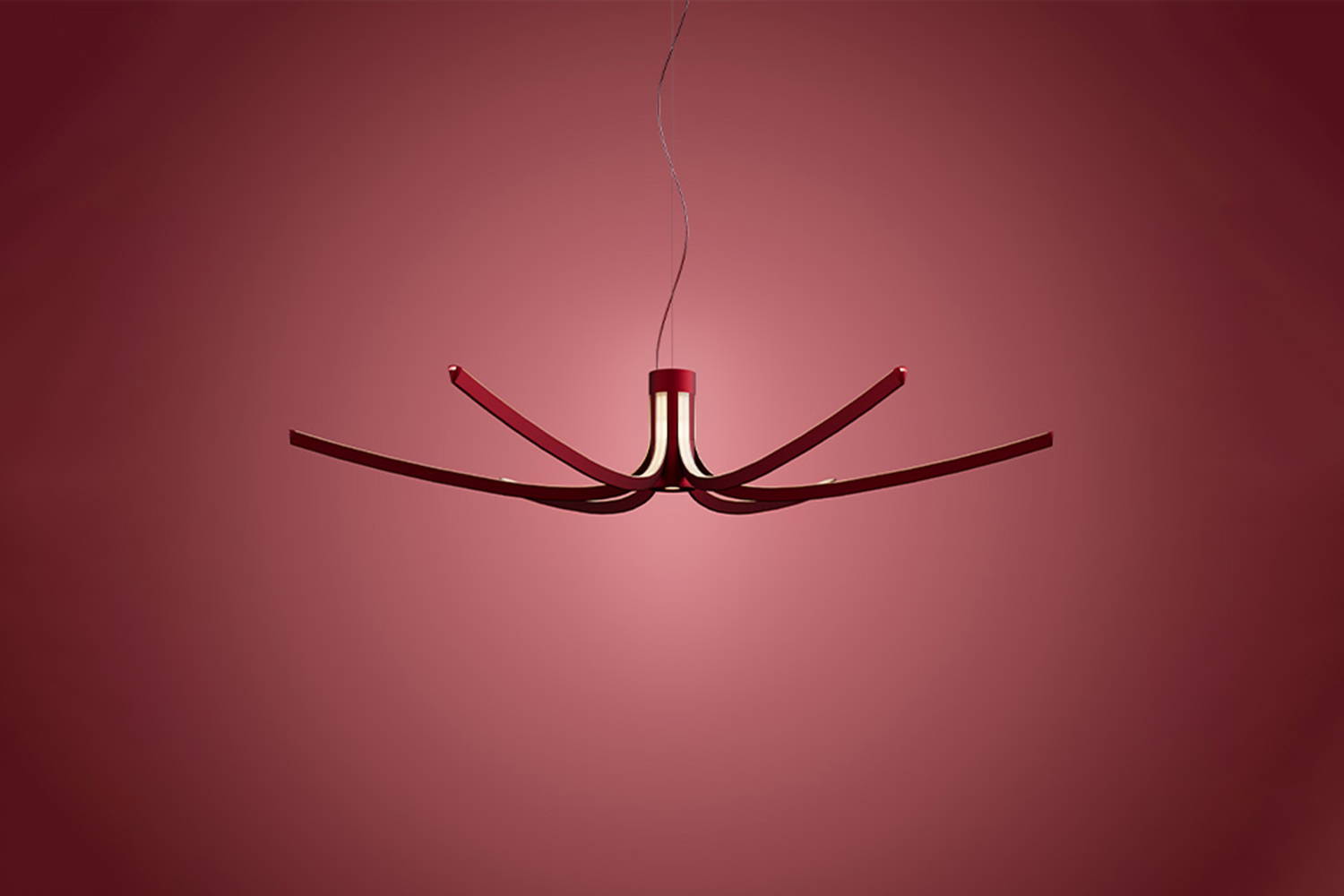 Asteria Suspension Light in Rosso Scuro finish