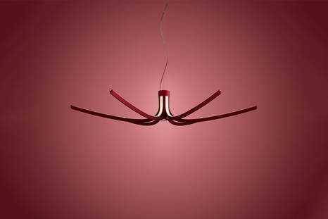 Asteria Suspension Light in Rosso Scuro finish