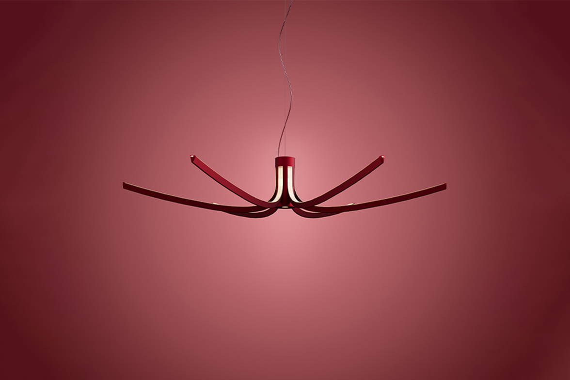 Asteria Suspension Light in Rosso Scuro finish Asteria Suspension Light in Rosso Scuro finish
