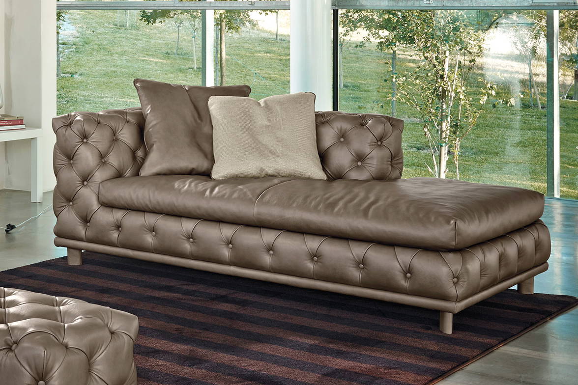 Aston chaise and Aston ottoman by Gamma Aston chaise and Aston ottoman by Gamma