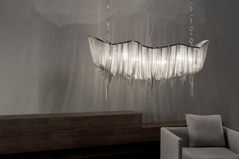 Atlantis 1-tier chandelier in nickel color