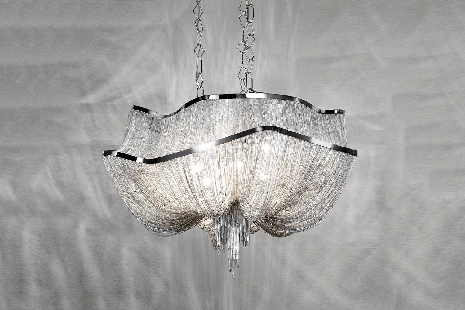 Atlantis 2-tier chandelier in nickel color