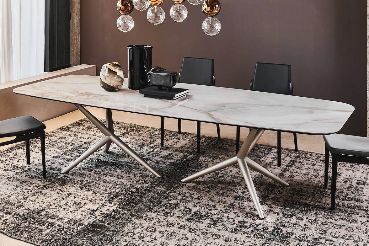 Atlantis Keramik dining table with Ginevra dining chairs by Cattelan Italia Atlantis Keramik dining table with Ginevra dining chairs by Cattelan Italia