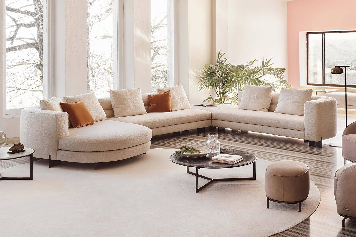 Aura J-Shape Sectional Sofa by Nicoline Italia