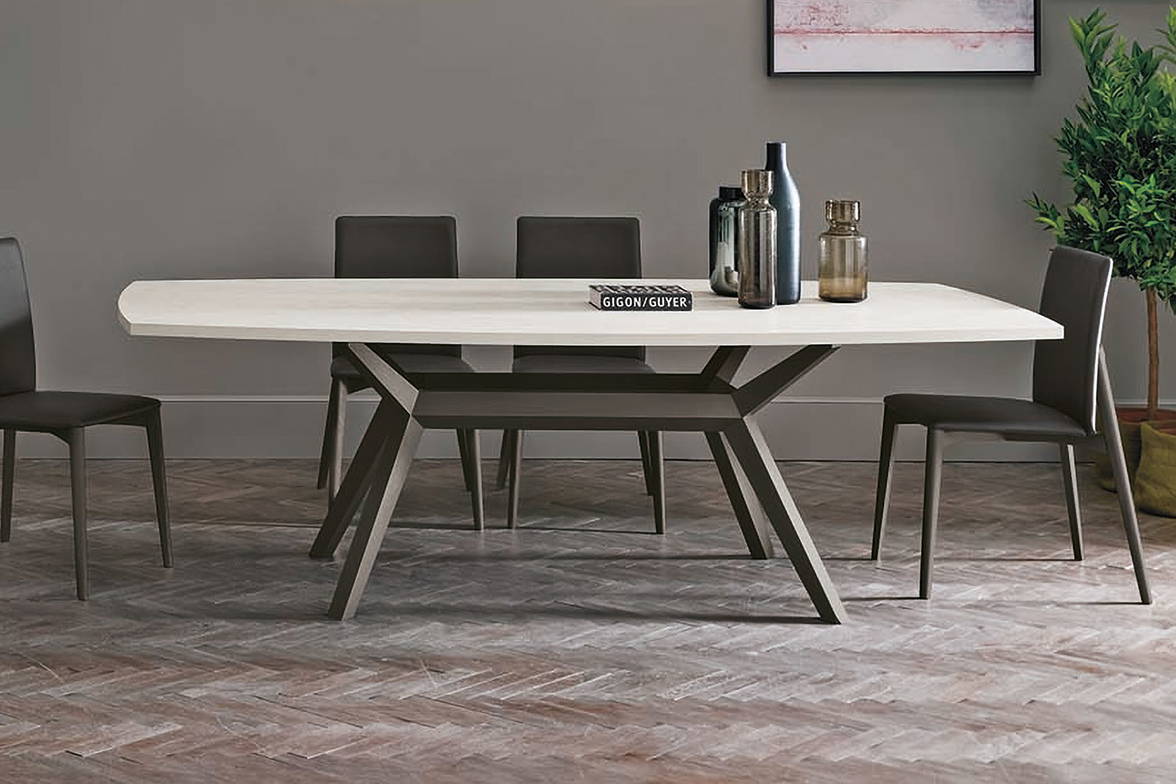 Avalon dining table with Light Cement laminate top Avalon dining table with Light Cement laminate top