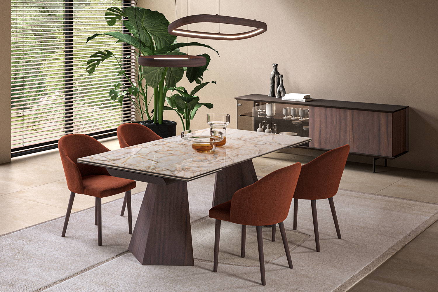 Axel Extension Dining Table by Ozzio Italia | room service 360°