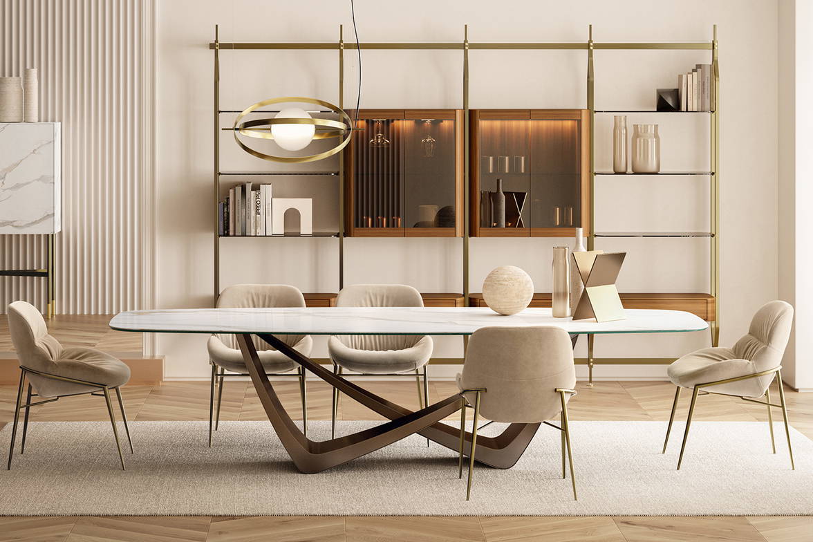 Bach ceramic dining table designed by Lu.Na Progetti for Bontempi Casa Bach ceramic dining table designed by Lu.Na Progetti for Bontempi Casa