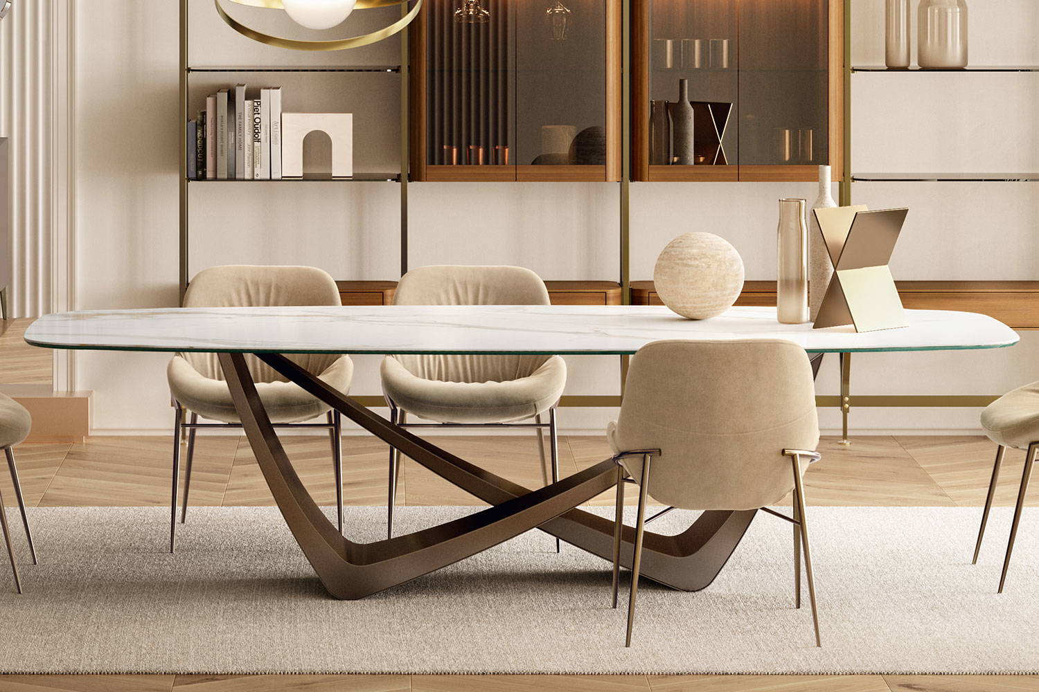 Bach Ceramic Dining Table Quickship by Bontempi Casa | room