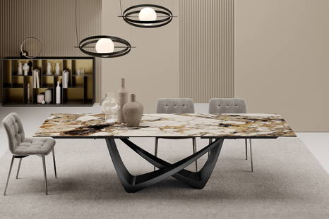 Bach extension dining table designed by Lu.Na Progetti for Bontempi Casa