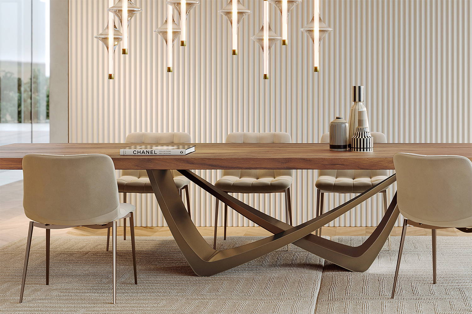 GMHN371A○BONTEMPI CASA / ボンテンピ LINDA ダイ Bach Wood Dining Table by Bontempi Casa | room service 360°