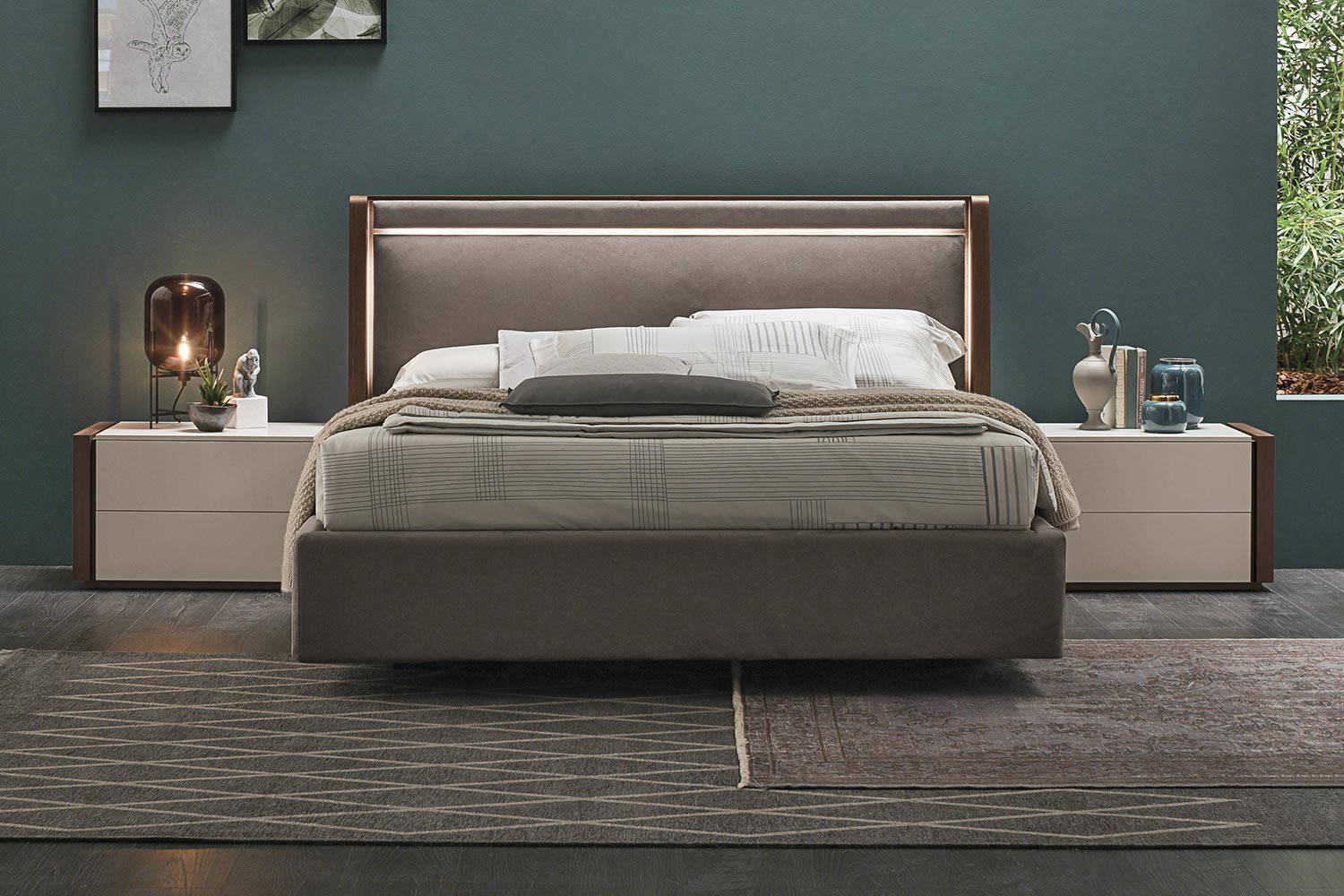 Bahia bed with Capitol nightstands