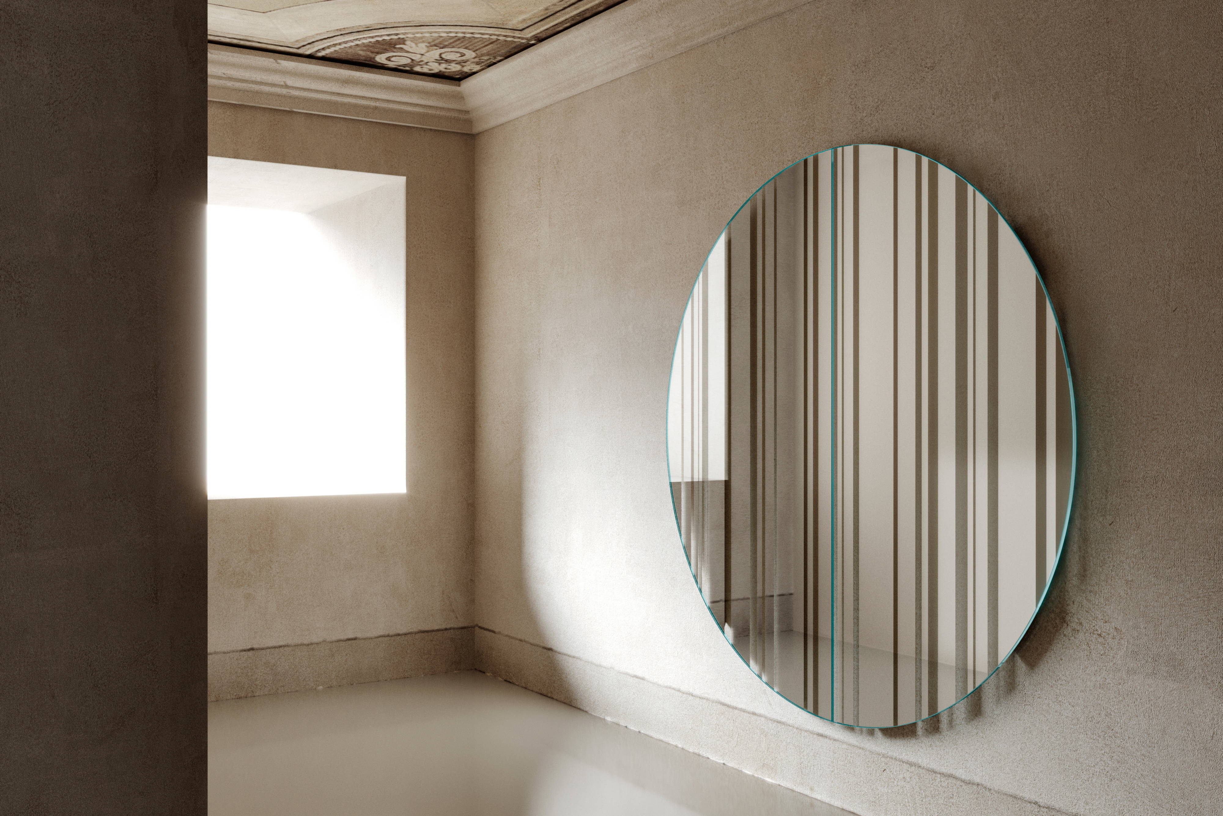 Barcode Mirror Quickship in hallway