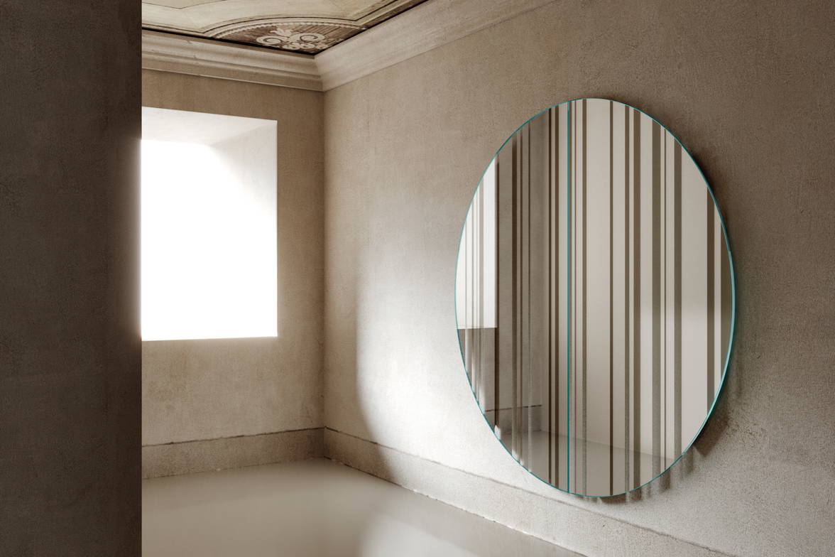 Barcode Mirror Quickship in hallway Barcode Mirror Quickship in hallway
