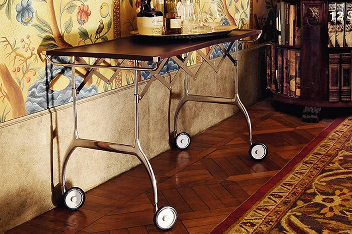 Battista Trolley plum/chrome finish home bar setting Battista Trolley plum/chrome finish home bar setting