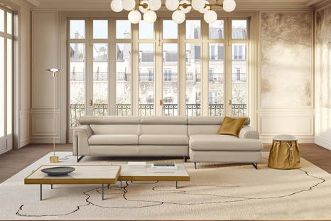 Bellevue sectional sofa with chaise by Gamma