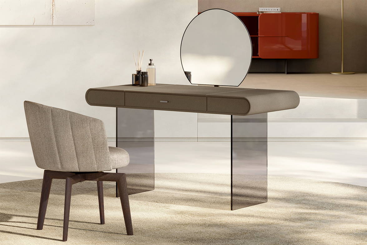 Bice Vanity Desk with mirror by eforma Bice Vanity Desk with mirror by eforma