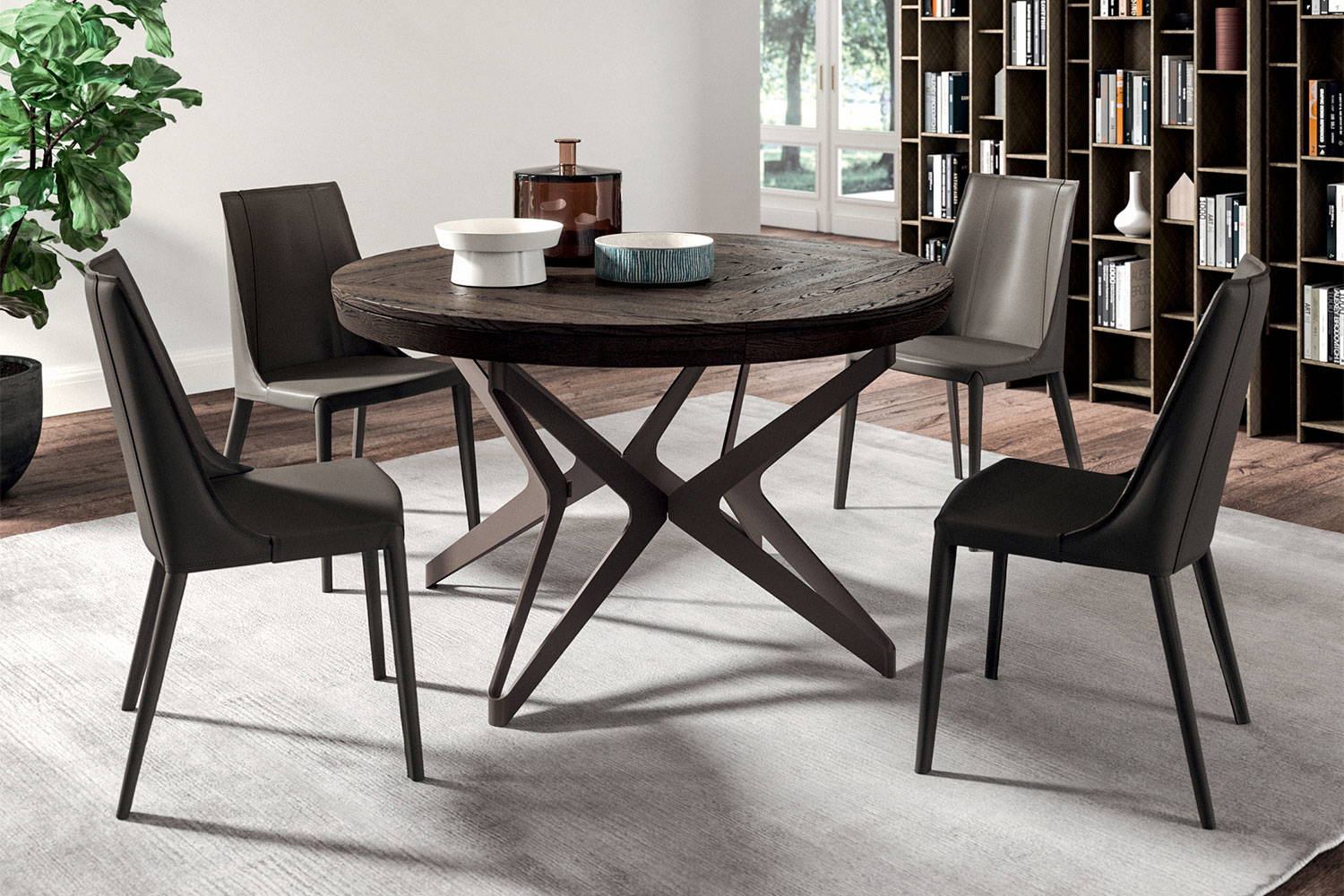 Big round dining table with Loren Dining Chairs