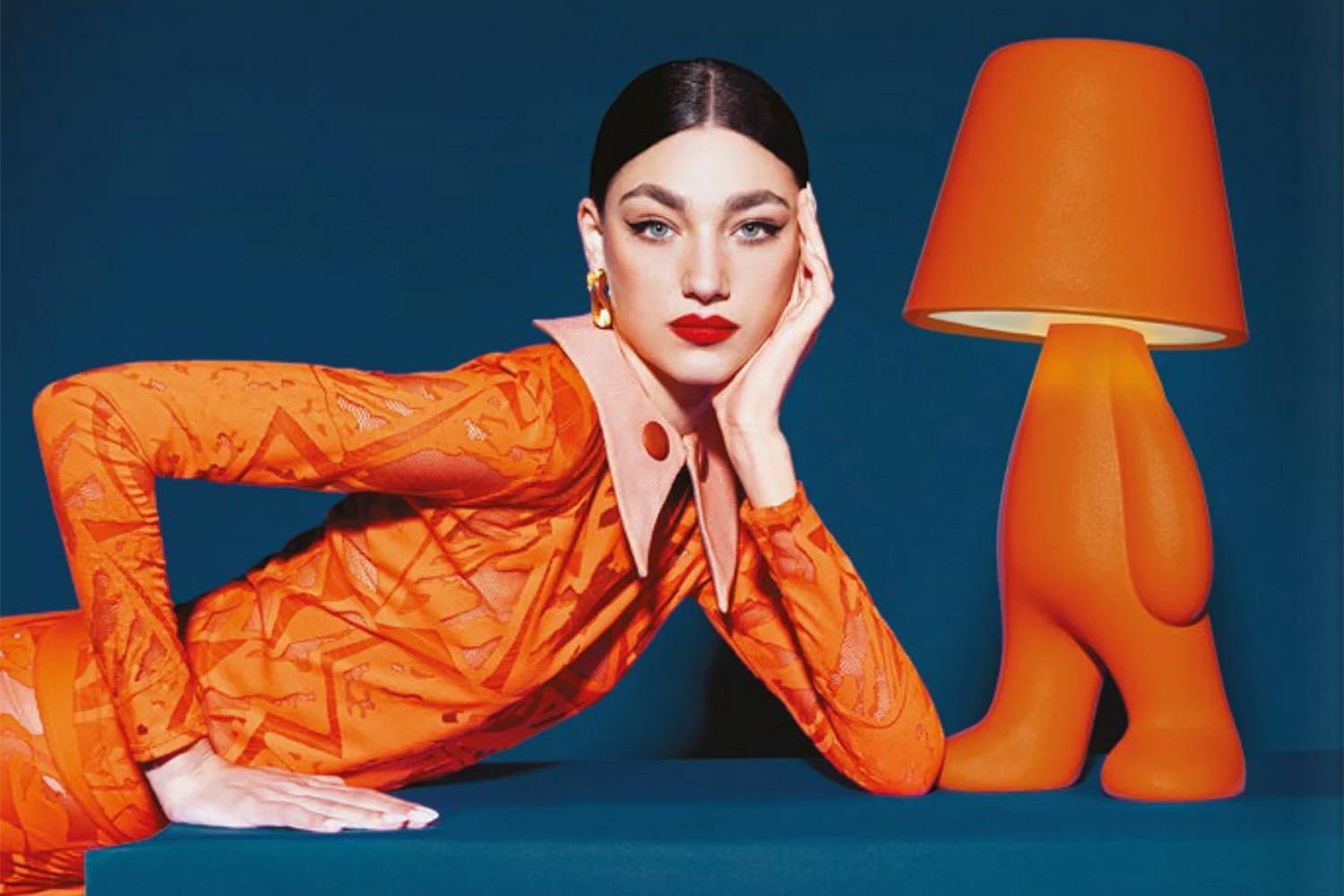 Woman with the Bigger Brother Table Lamp