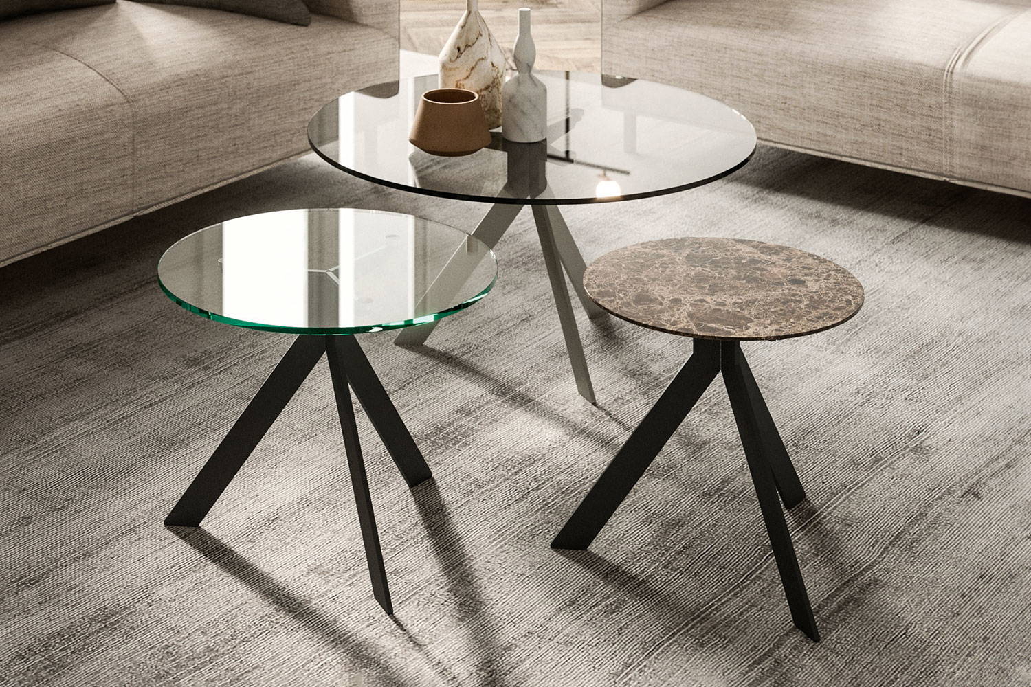 Bijoux end tables by Ozzio Italia